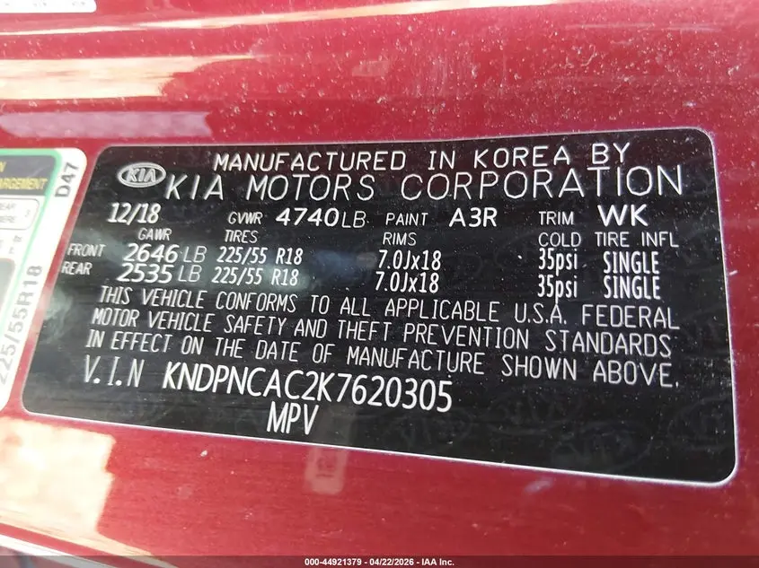 2019 KIA SPORTAGE EX