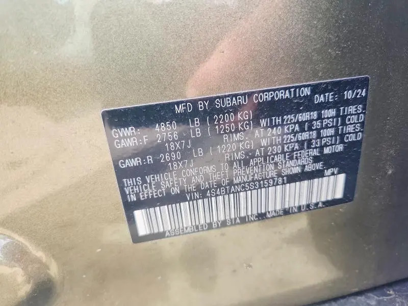 2025 SUBARU OUTBACK LIMITED  