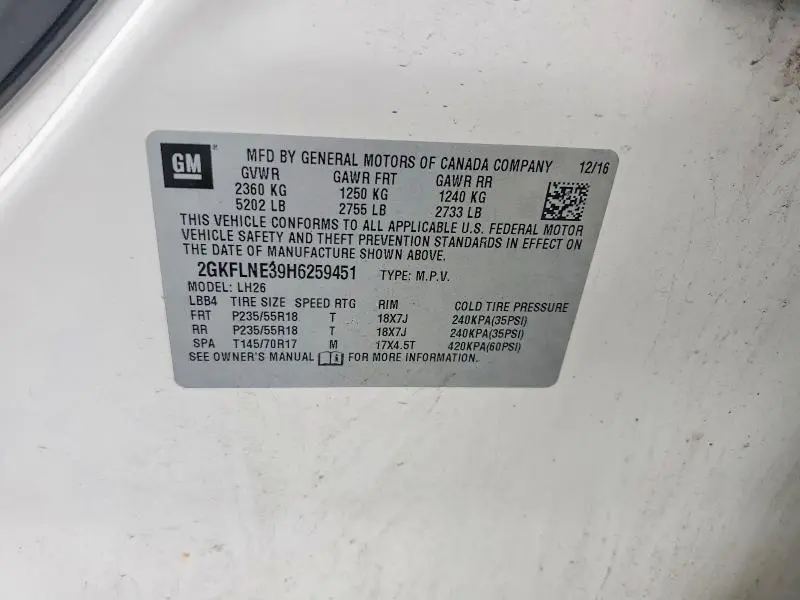 2017 GMC TERRAIN SLE  