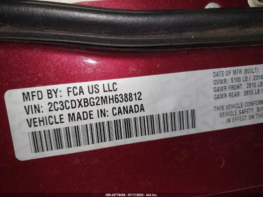 2021 DODGE CHARGER SXT RWD