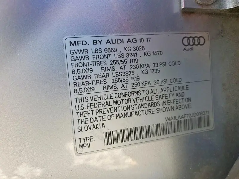 2018 AUDI Q7 PREMIUM PLUS  