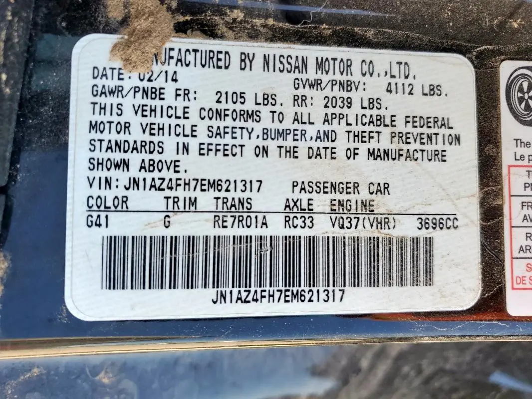2014 NISSAN 370Z BASE  
