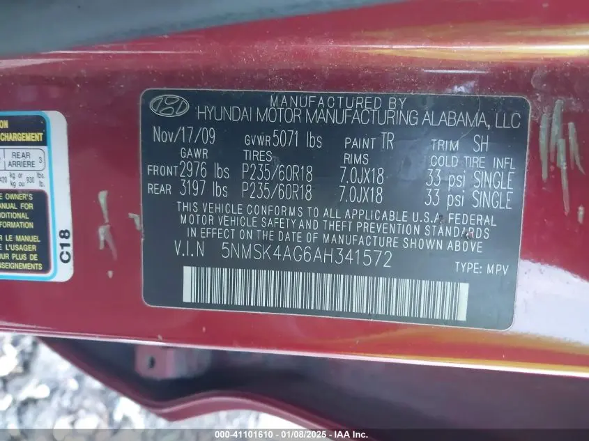 2010 HYUNDAI SANTA FE LIMITED V6