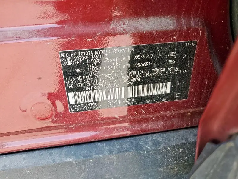 2019 TOYOTA RAV4 LE  