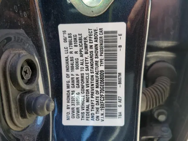 2016 HONDA CIVIC EX  