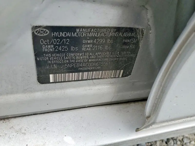 2013 HYUNDAI SONATA GLS  