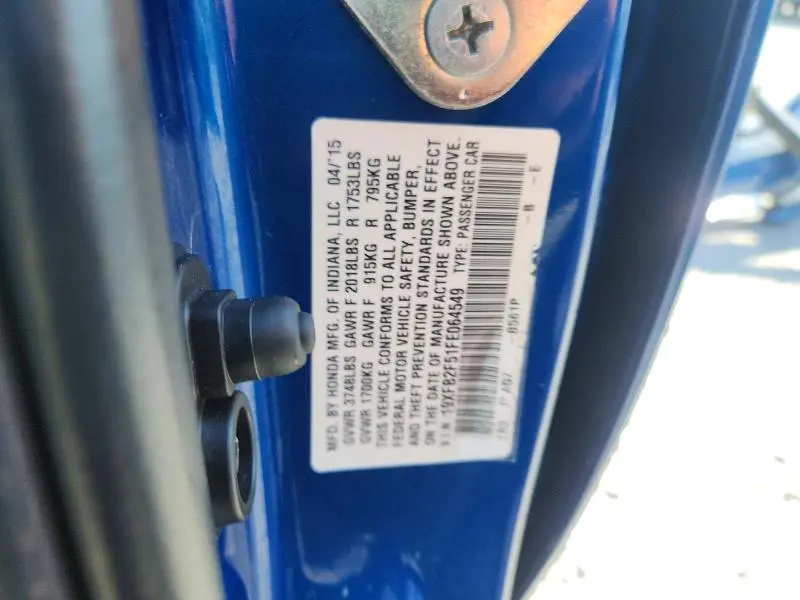 2015 HONDA CIVIC LX  