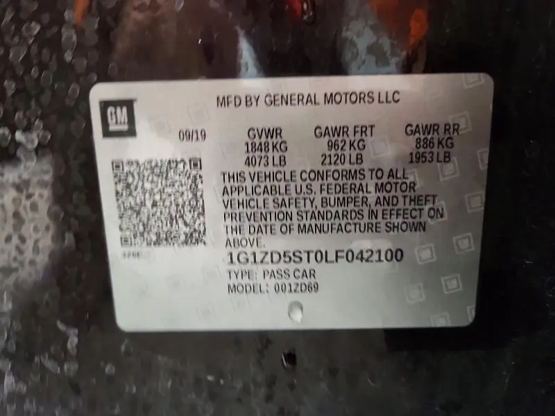 2020 CHEVROLET MALIBU LT  