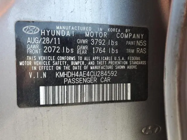 2012 HYUNDAI ELANTRA GLS  