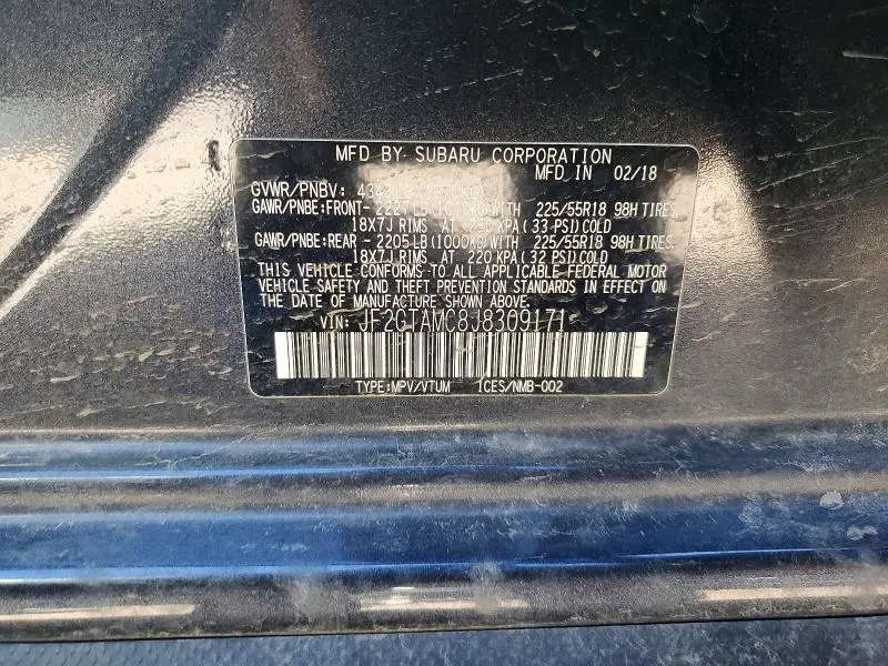 2018 SUBARU CROSSTREK LIMITED  