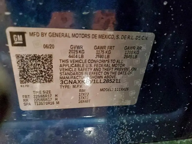 2020 CHEVROLET EQUINOX LT  