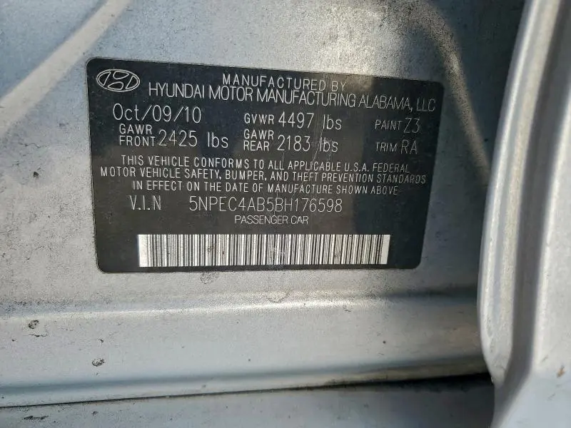 2011 HYUNDAI SONATA   