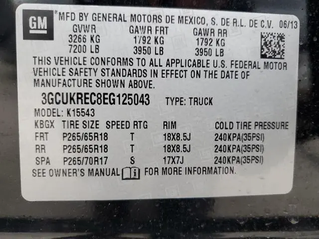 2014 CHEVROLET SILVERADO K1500 LT  