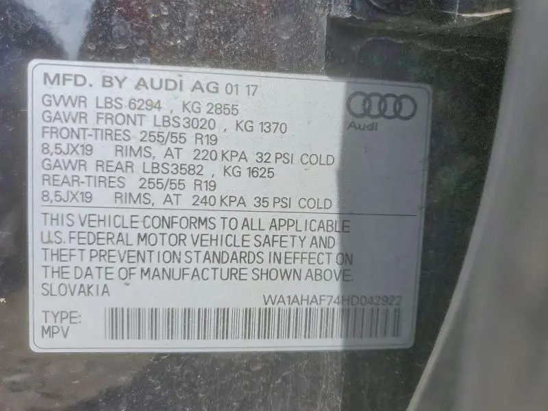 2017 AUDI Q7 PREMIUM  