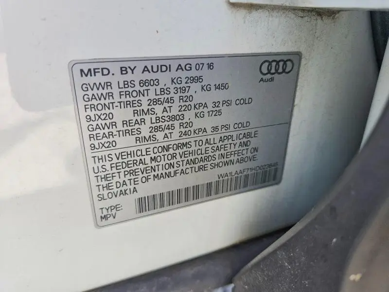 2017 AUDI Q7 PREMIUM PLUS  