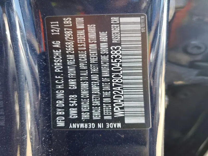2012 PORSCHE PANAMERA S HYBRID  