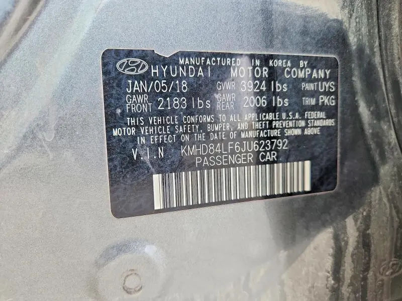 2018 HYUNDAI ELANTRA SEL  