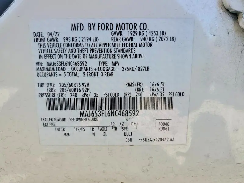 2022 FORD ECOSPORT S  