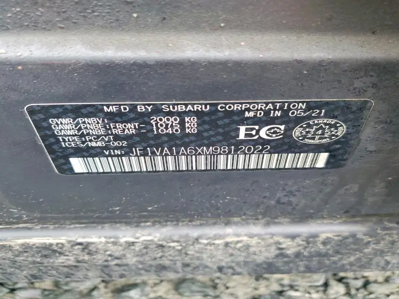 2021 SUBARU WRX   