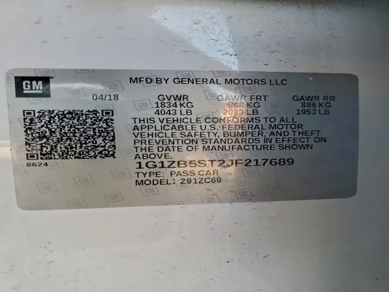 2018 CHEVROLET MALIBU LS  