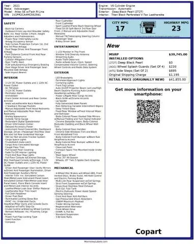 2021 VOLKSWAGEN ATLAS SE  