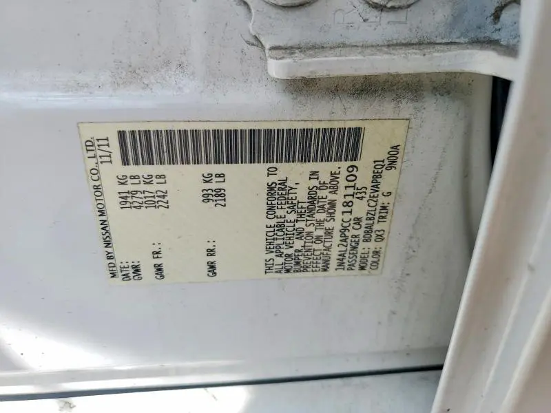 2012 NISSAN ALTIMA 2.5  