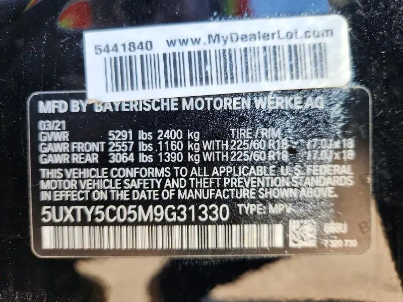 2021 BMW X3 XDRIVE30I  