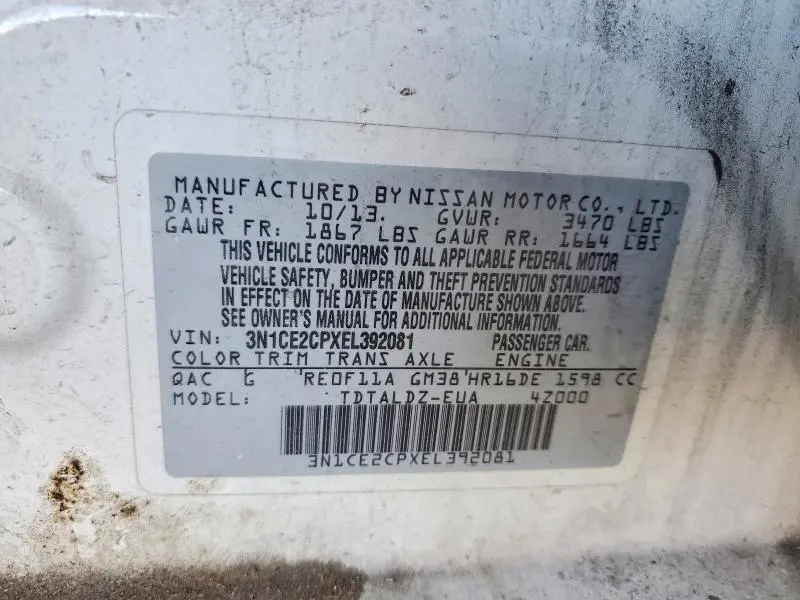 2014 NISSAN VERSA NOTE SV  