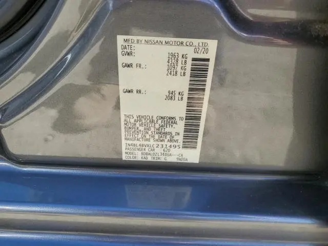 2020 NISSAN ALTIMA S  