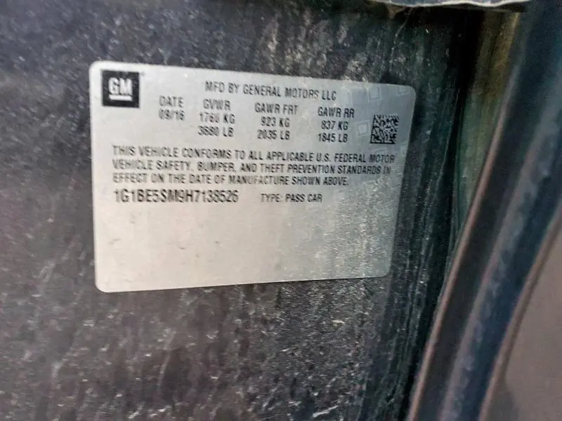 2017 CHEVROLET CRUZE LT  