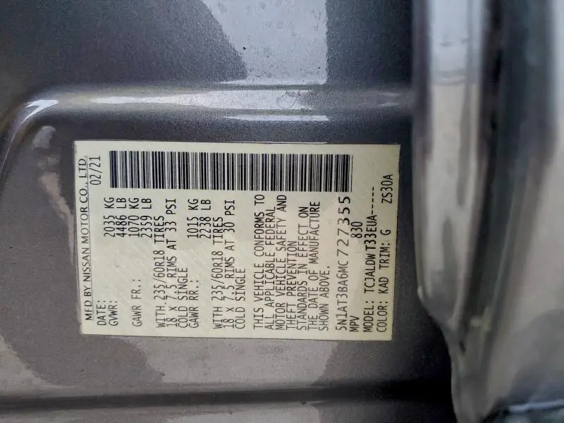 2021 NISSAN ROGUE SV  