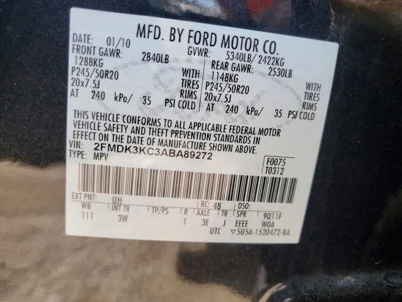 2010 FORD EDGE LIMITED  