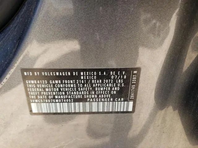 2019 VOLKSWAGEN JETTA S  