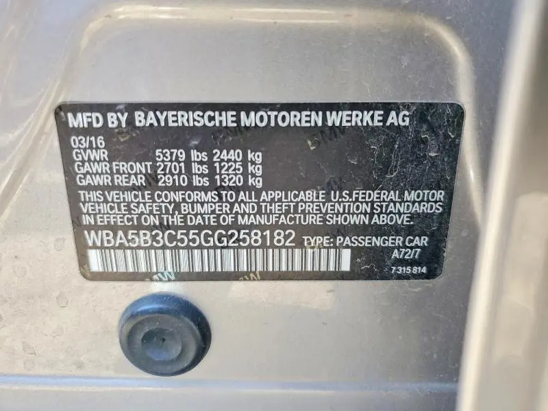 2016 BMW 535 XI  