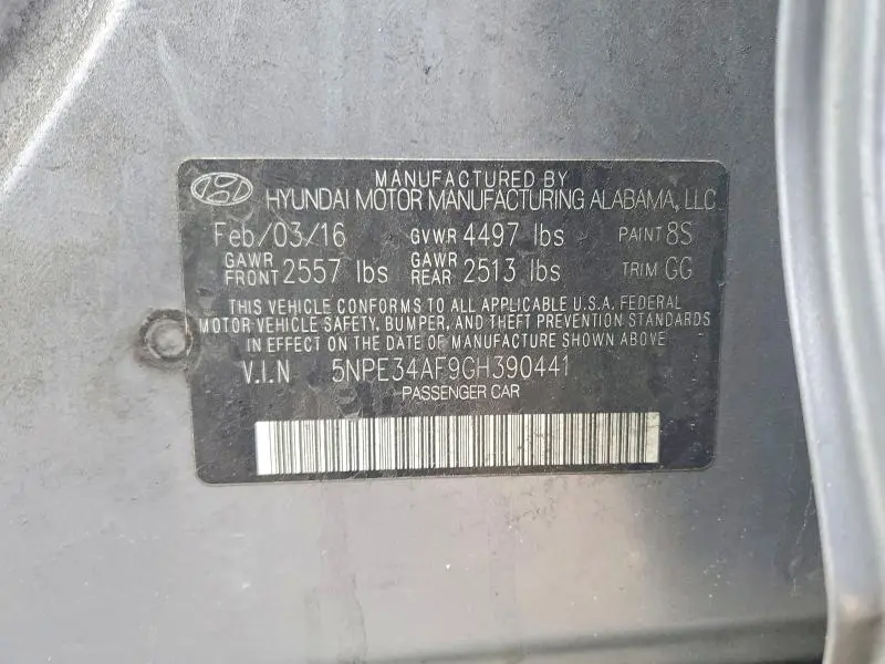 2016 HYUNDAI SONATA SPORT  
