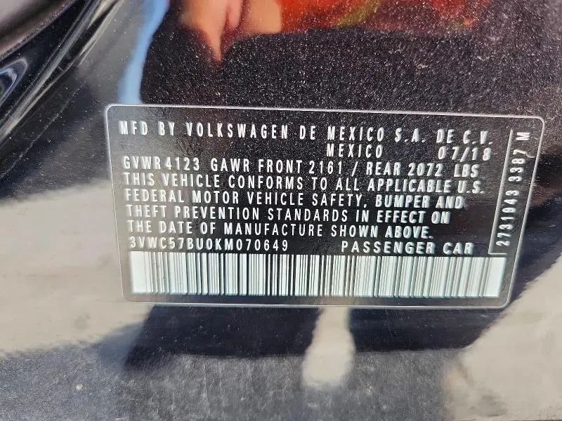 2019 VOLKSWAGEN JETTA   