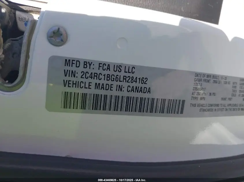 2020 CHRYSLER PACIFICA TOURING L