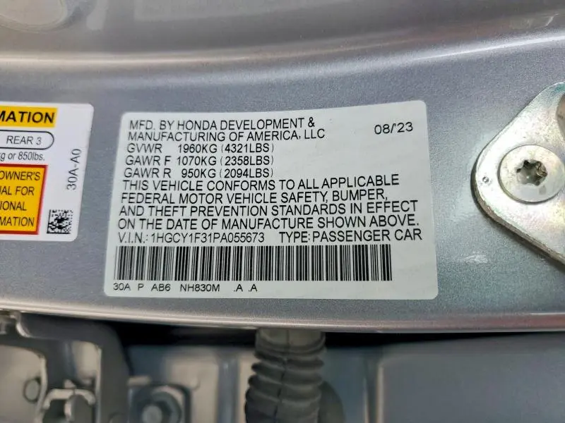 2023 HONDA ACCORD EX  