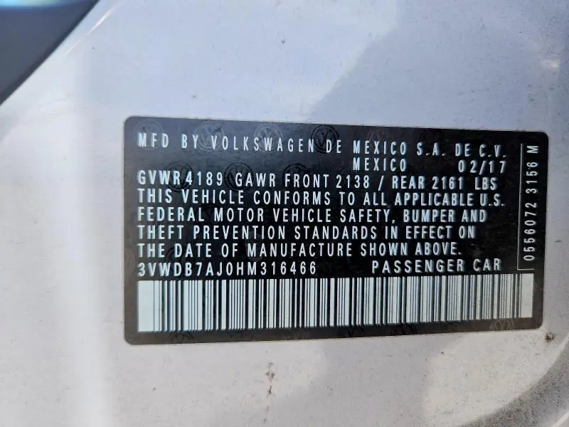 2017 VOLKSWAGEN JETTA SE  