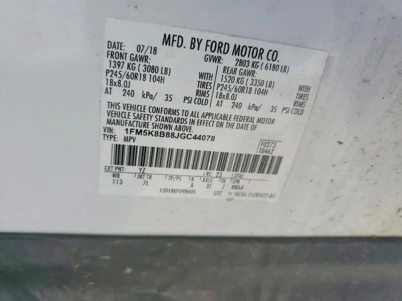 2018 FORD EXPLORER   