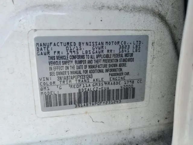2015 NISSAN SENTRA S  