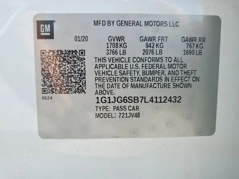 2020 CHEVROLET SONIC   