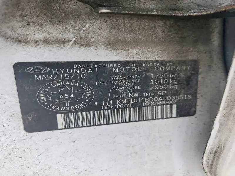 2010 HYUNDAI ELANTRA BLUE  