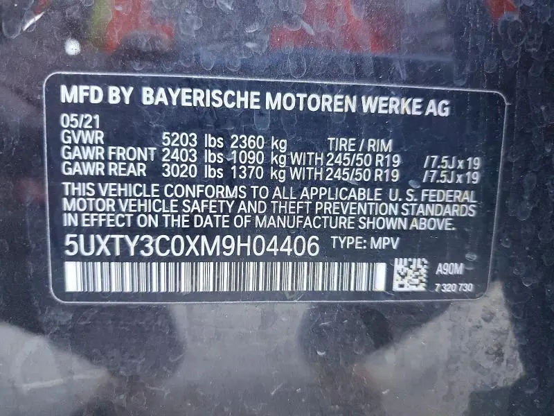 2021 BMW X3 SDRIVE30I  