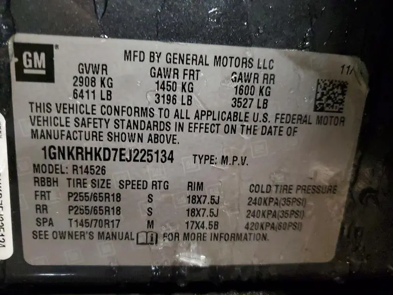 2014 CHEVROLET TRAVERSE LT  