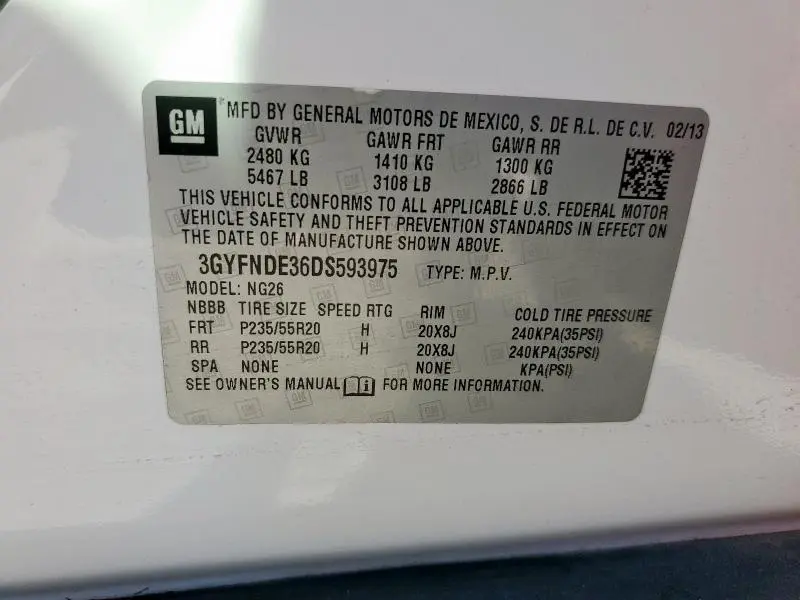 2013 CADILLAC SRX PERFORMANCE COLLECTION  