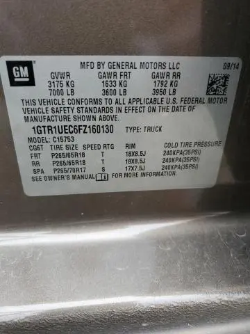 2015 GMC SIERRA C1500 SLE  