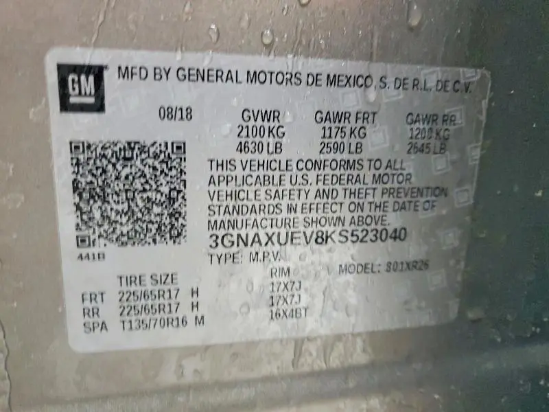 2019 CHEVROLET EQUINOX LT  