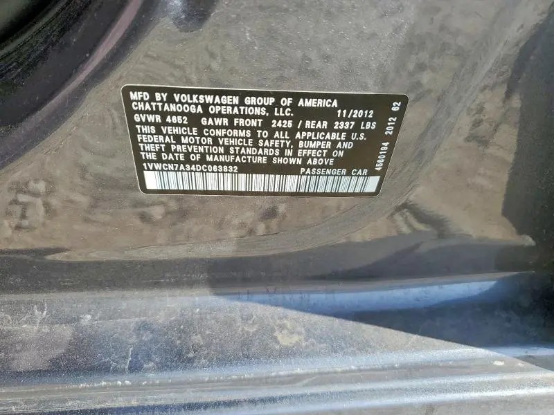 2013 VOLKSWAGEN PASSAT SEL  