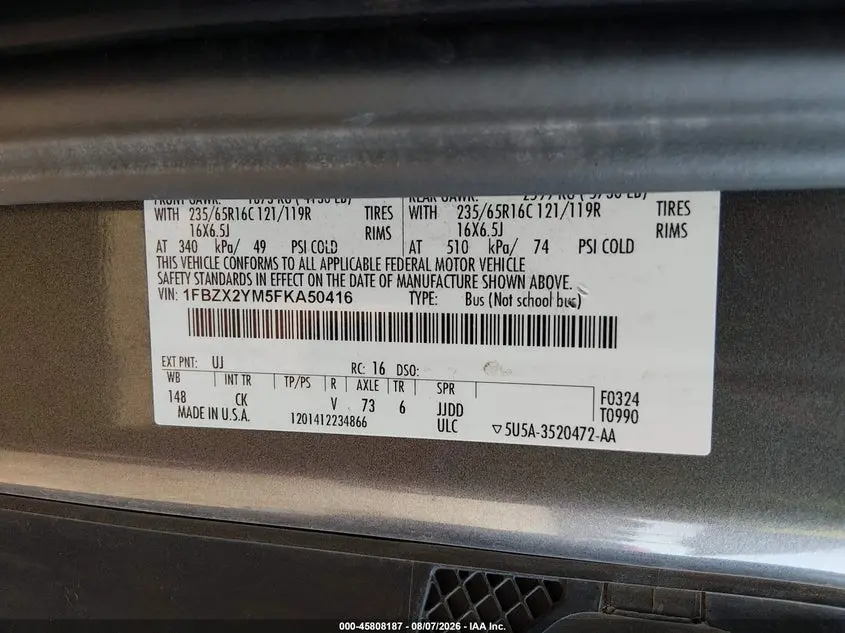2015 FORD TRANSIT-350 XLT